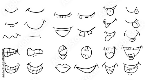Fototapeta Naklejka Na Ścianę i Meble -  cartoon mouth set vector symbol icon design. Beautiful illustration isolated on white background