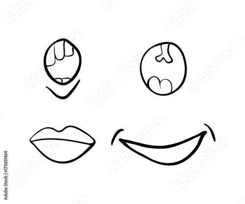cartoon simple smile set vector symbol icon design. Beautiful illustration isolated on white background