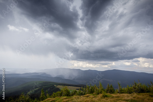 storm clouds over the mountains