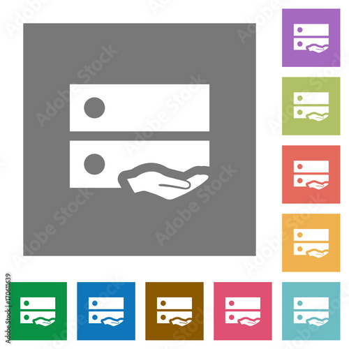 Shared drive square flat icons