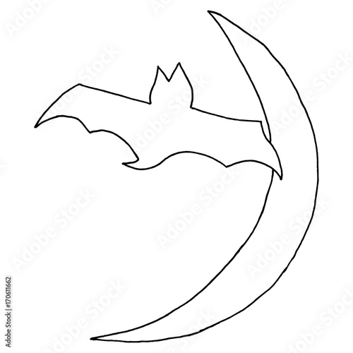 Hand Drawn Halloween Set. Bat.