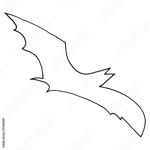 Hand Drawn Halloween Set. Bat.