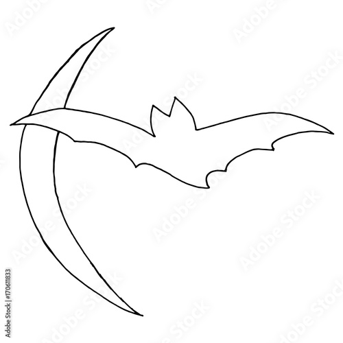 Hand Drawn Halloween Set. Bat.