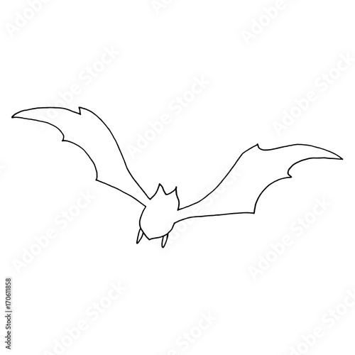 Hand Drawn Halloween Set. Bat.