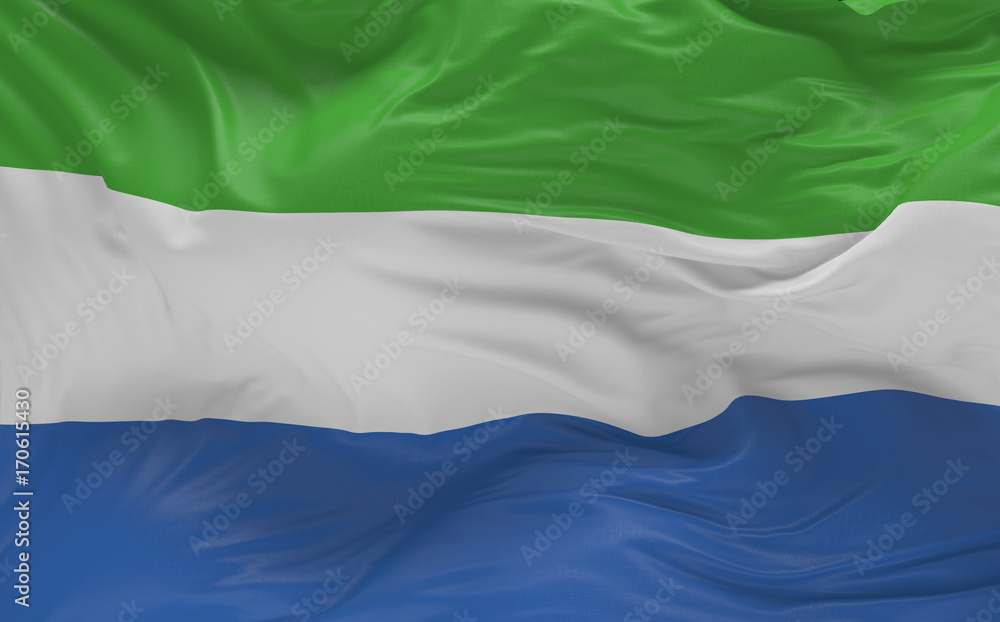 Fototapeta premium Flag of the Sierra Leone waving in the wind 3d render