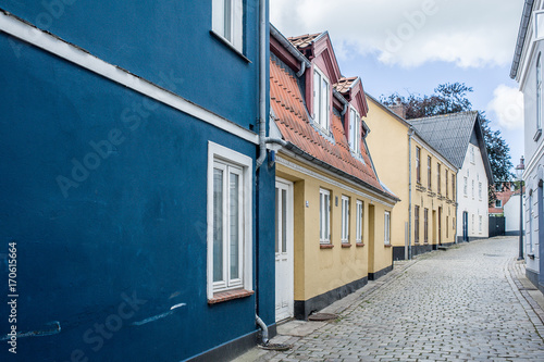 Street view of Varde city, Denmark photo