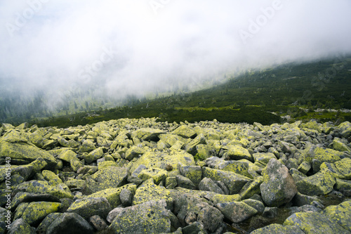 clouds in the mountains