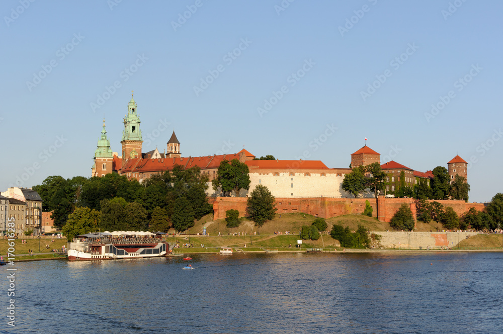 Wawel - Royal Castle over the Vistula in Krakow (Poland)