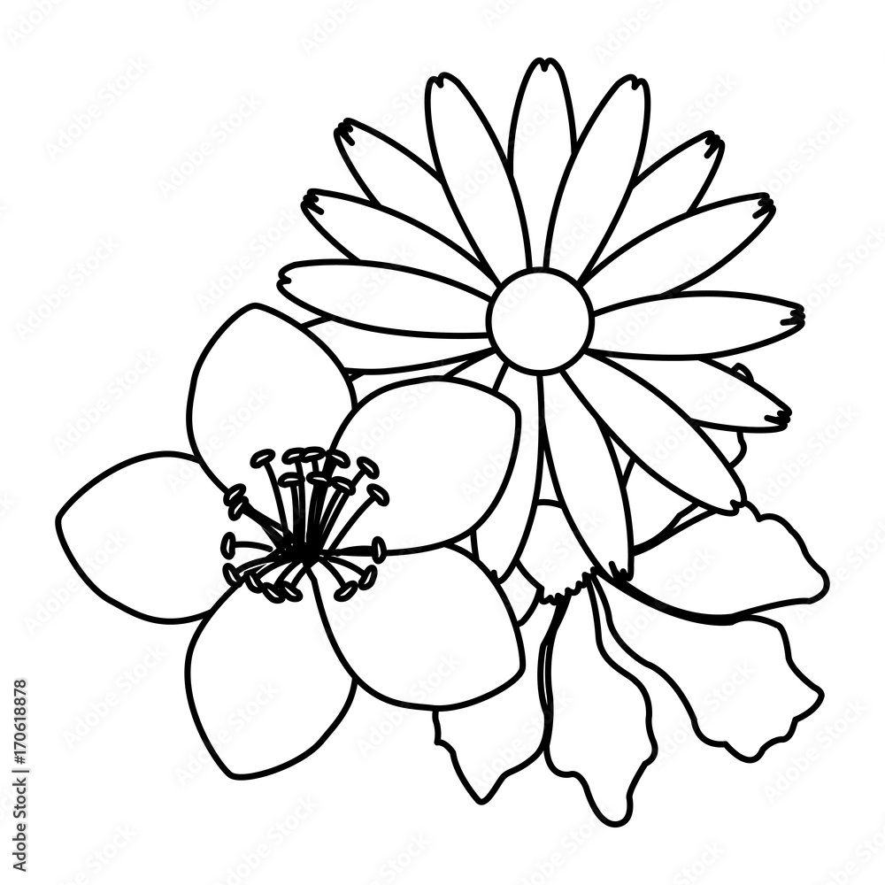Obraz premium Beautiful decorative flowers icon vector illustration graphic design