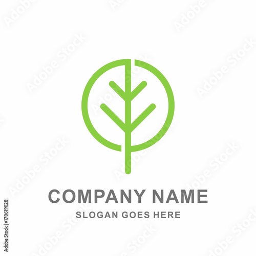 Simple Organic Herbal Green Leaf Nature Farm Vegetables Agriculture Business Company Stock Vector Logo Design Template 
