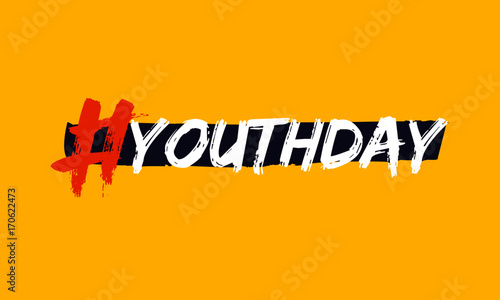 Bright template card of International Youth Day for banner, brochure, flyer, greeting, invitation, cover. youth day concept