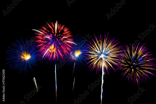Fireworks  Fireworks light up the sky New Year celebration fireworks