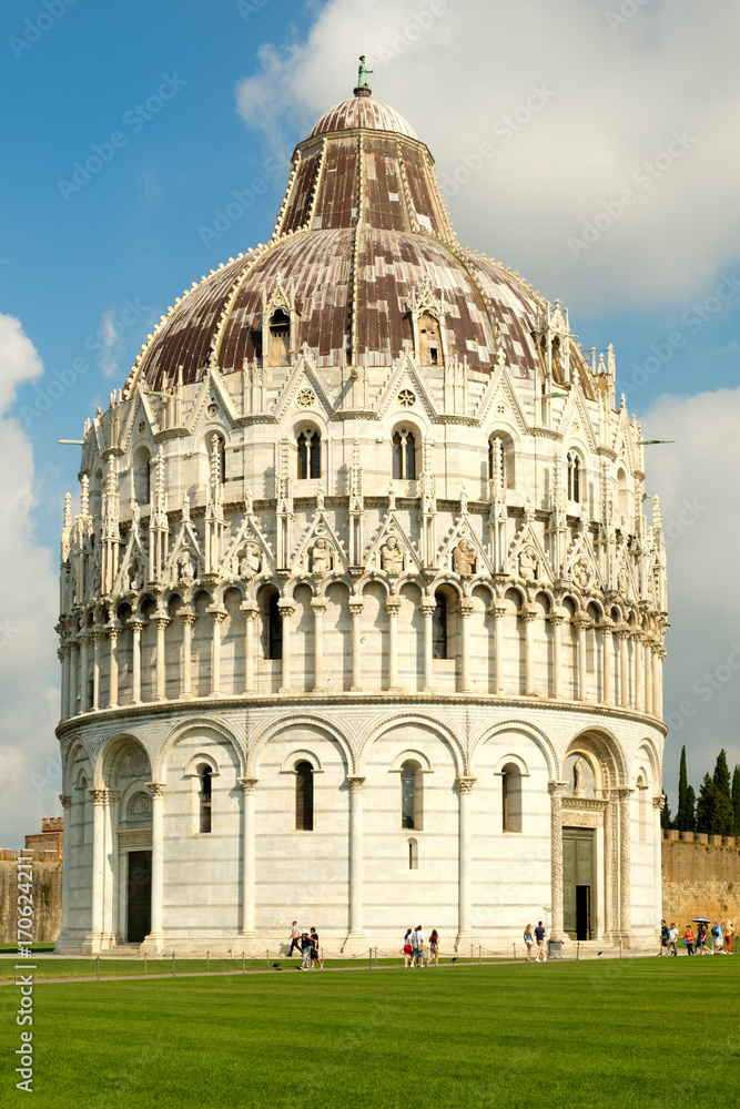 The Baptistry at Piazza del Duomo in Pisa, Italy