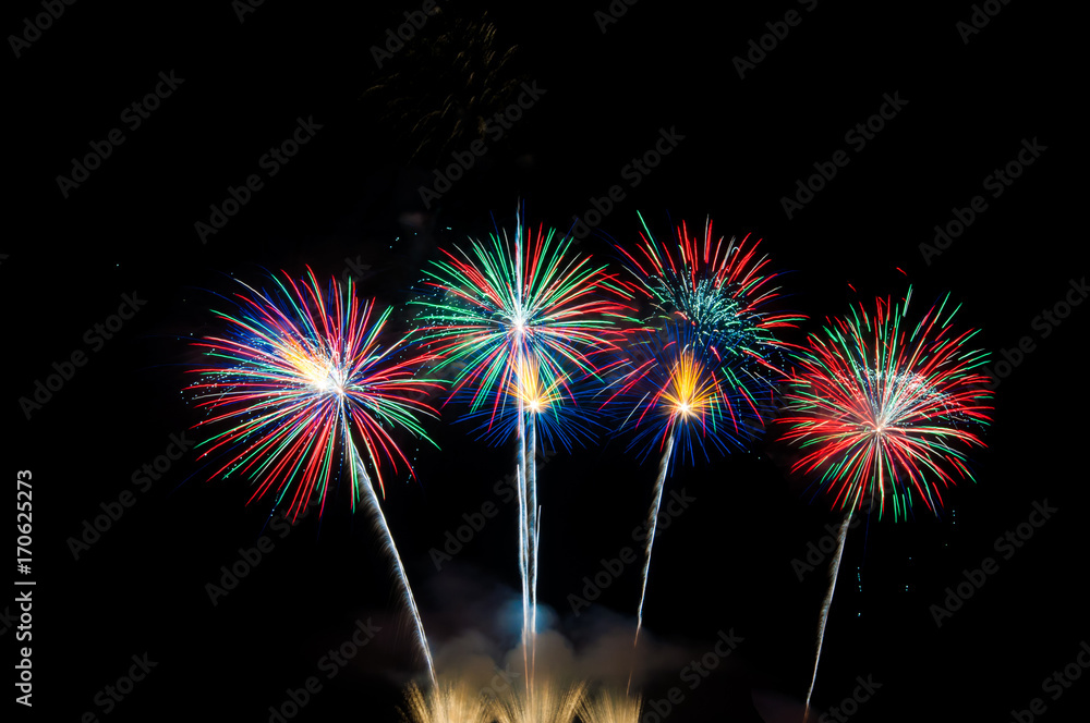 Fireworks, Fireworks light up the sky,New Year celebration fireworks Fireworks, Fireworks light up the sky,New Year celebration fireworks