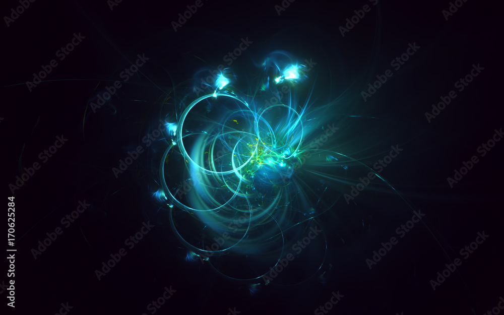 3D rendering abstract fractal light background