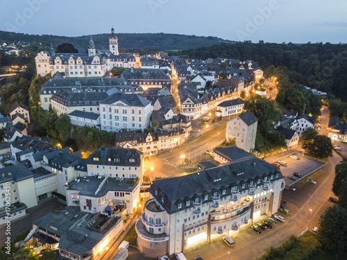 Old town of Weilburg at night, Germany photo