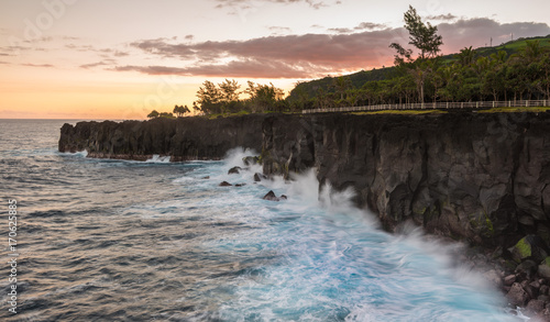 Steep Cliffs at the Coast of La Reunion (Cap Mechant), France photo