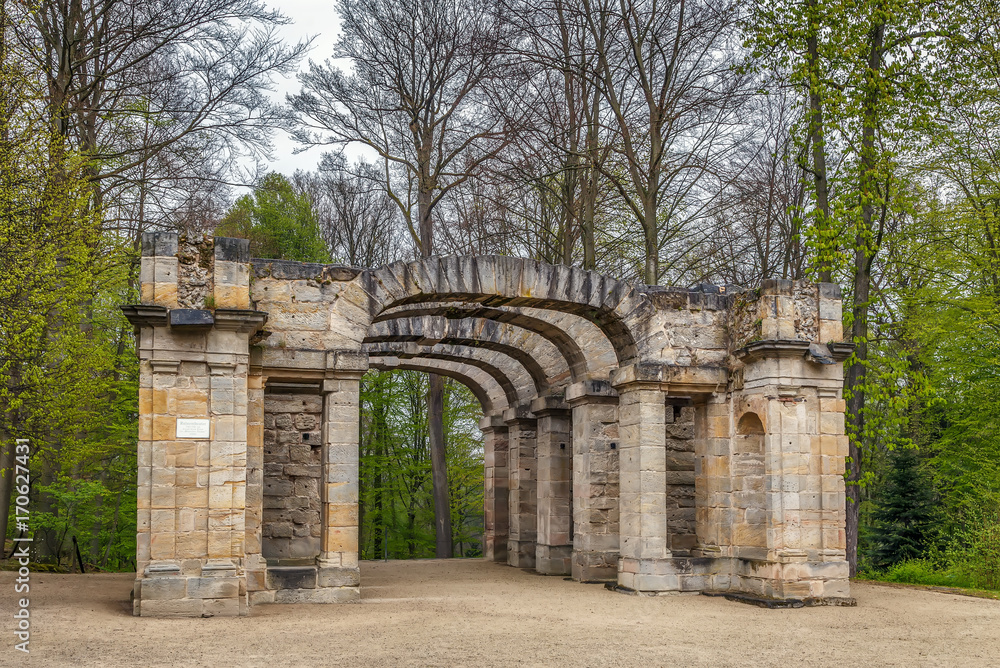Fototapeta premium Ruin Theatre in Garden, Bayreuth, Germany