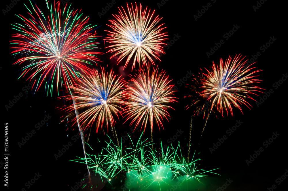 Fireworks, Fireworks light up the sky,New Year celebration fireworks Fireworks, Fireworks light up the sky,New Year celebration fireworks