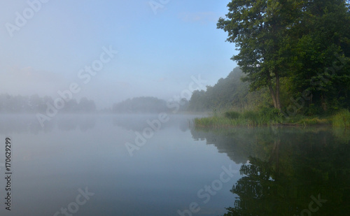 Morning lake mist lake