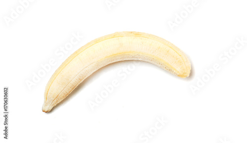 bananas without peel on a white background