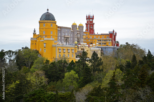 The romantic Pena Palace in Sintra close to Lisbon
