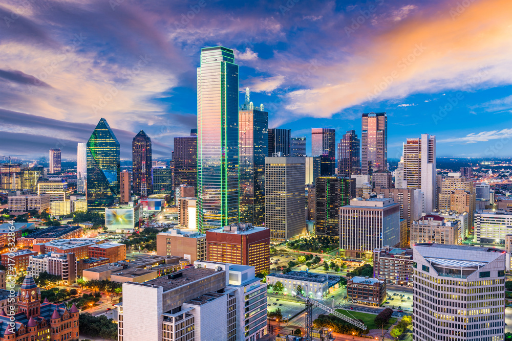 Dallas Texas Skyline - obrazy, fototapety, plakaty 