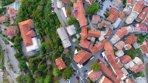 Old town of Kastav above Kvarner bay view, Opatija riviera of Croatia photo