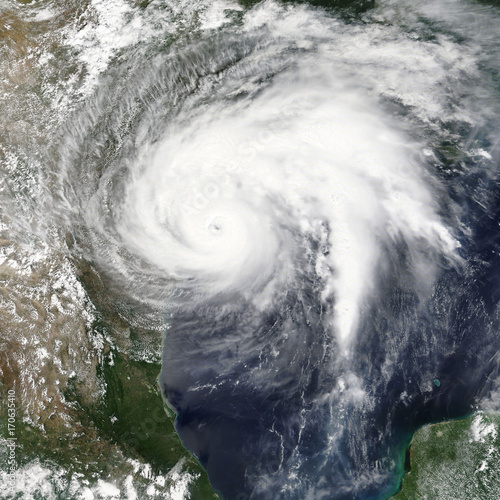 Hurricane Harvey is heading towards Houston, Texas - Elements of this image furnished by NASA photo