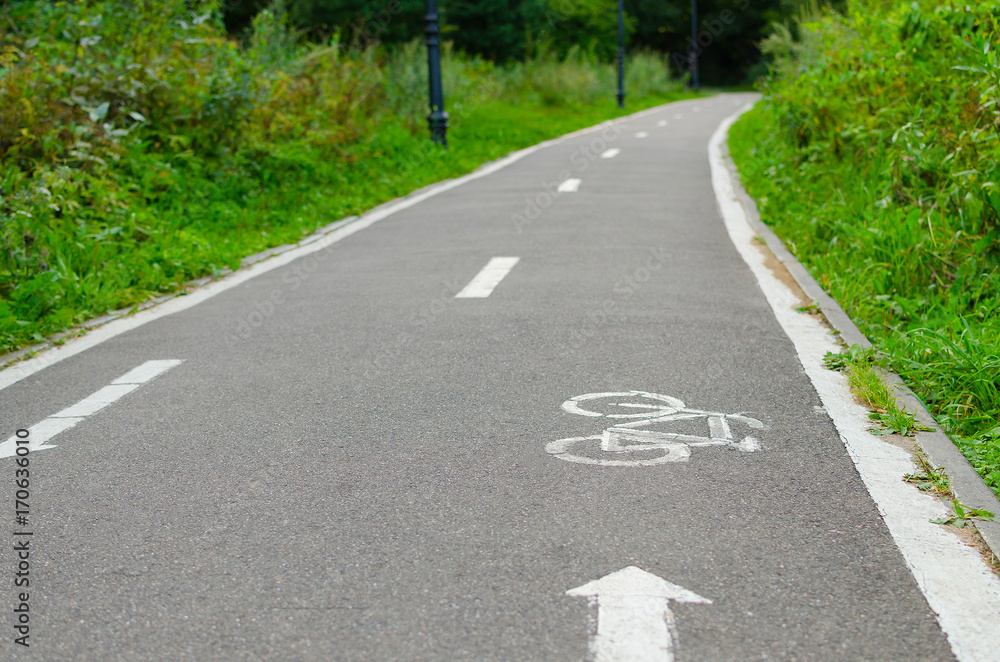 Obraz premium Bicycle path in the park