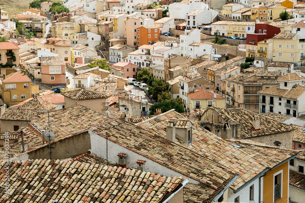 Fototapeta premium View to the roofs of the Cuenca city, Spain