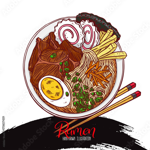Appetizing colorful ramen