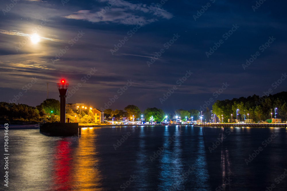 Port of the Sea at night