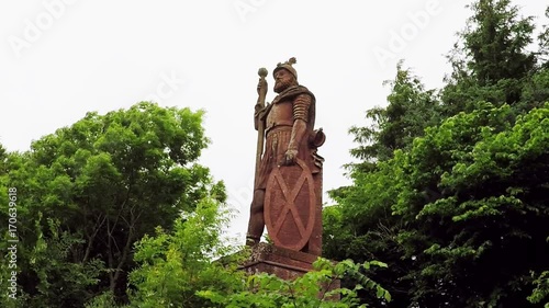 William Wallace Monument.  William Wallace was a Scottish knight and the red sandstone monument is located near Melrose in the Scottish Borders (4k, 25fps).