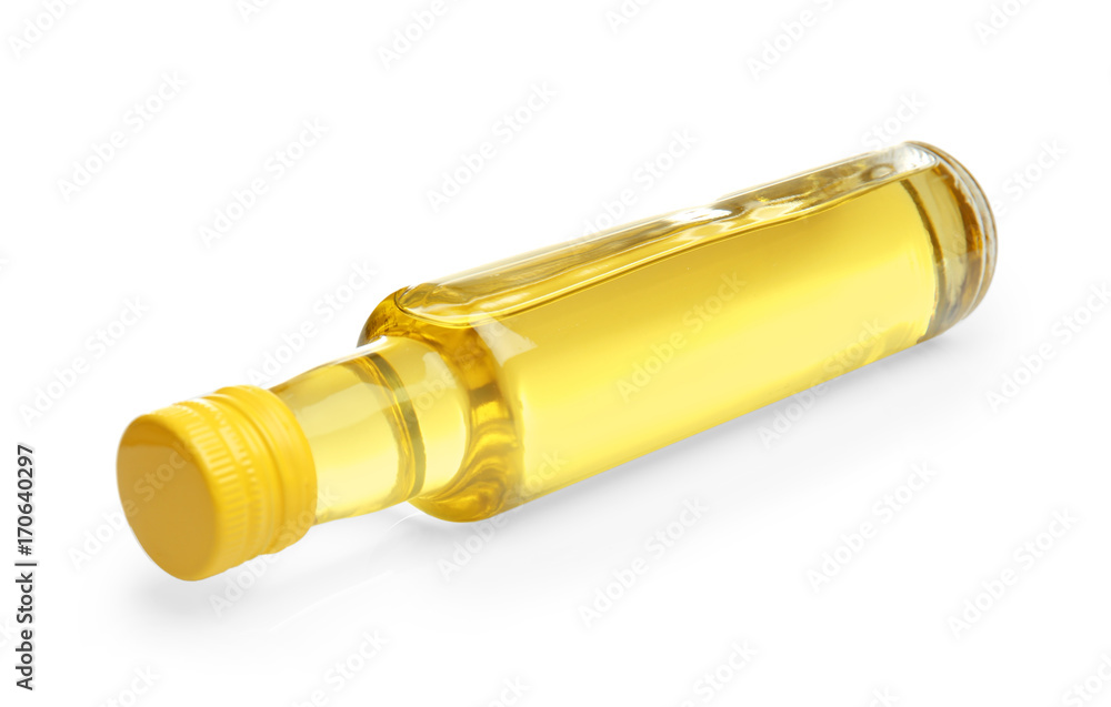 Bottle of cooking oil, isolated on white Bottle of cooking oil, isolated on white