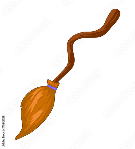 witch broom cartoon vector symbol icon design. Beautiful illustration isolated on white background
