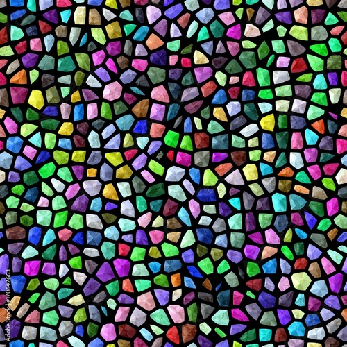 Bright colorful mosaic stones hexagon pieces texture background