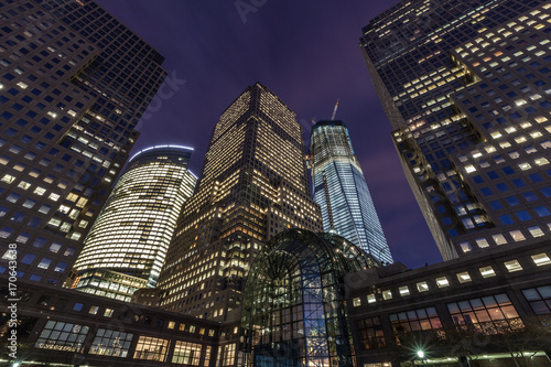 World Financial Center and new World Trade Center at night