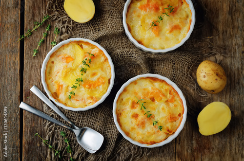 Pumpkin potato gratin