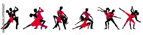 Silhouettes of dancers, vektor illustrations