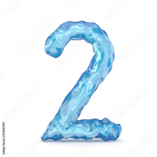 Ice font number 2 TWO 3D © djmilic