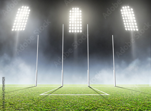 Sports Stadium And Goal Posts