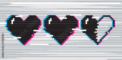 Pixel art hearts for game