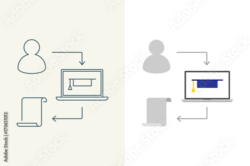 Distance education linear and flat illustration © mayrum