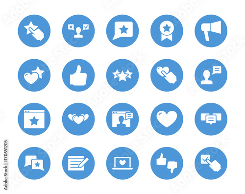 User reviews circular icons set