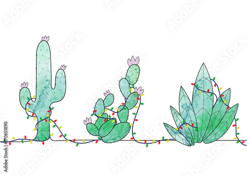 Naklejka Ilustracja Holiday Cacti
