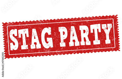 Stag party sign or stamp