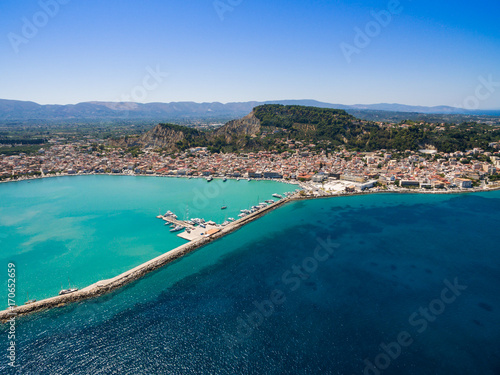Aerial  view of Zakynthos city in  Zante island, in Greece © Samuel B.
