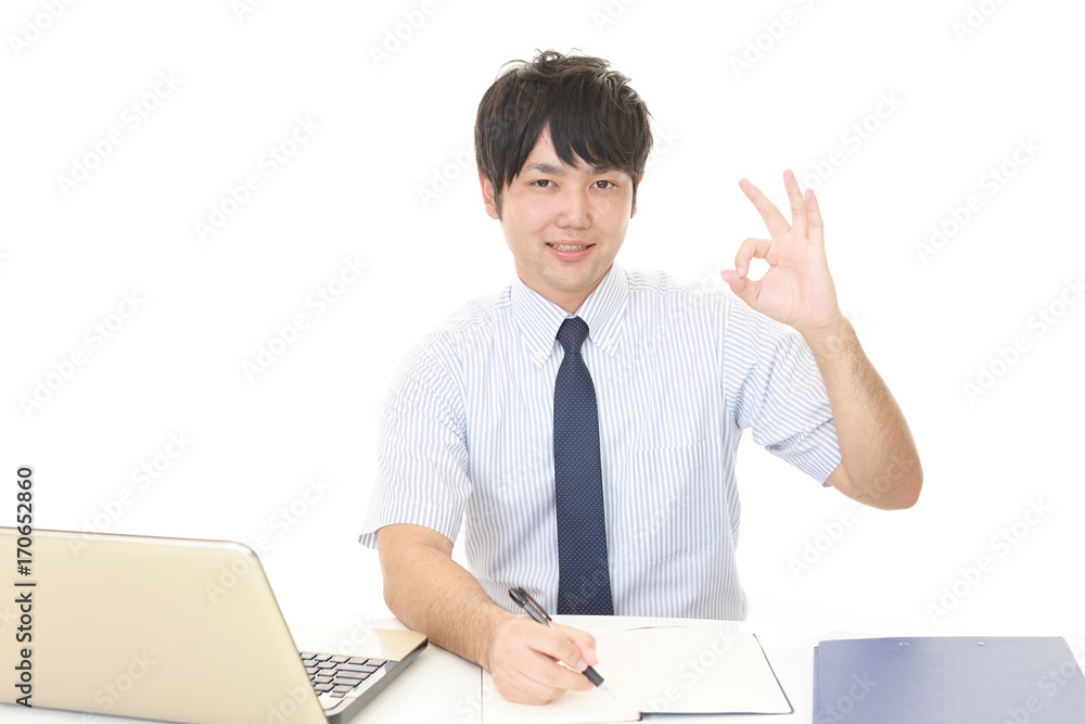 笑顔のビジネスマン 笑顔のビジネスマン