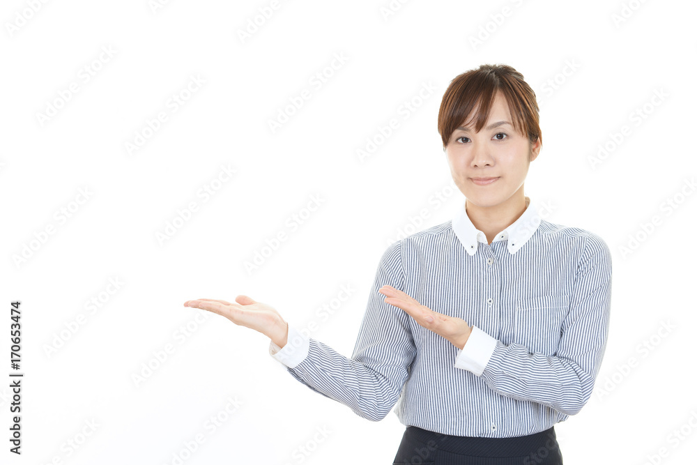 案内するビジネスウーマン 案内するビジネスウーマン